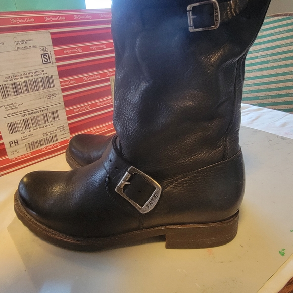 Frye Dark Leather Sole Boots - Picture 4 of 8